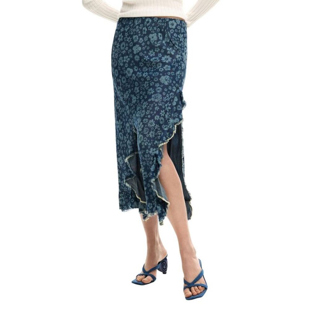 Desigual Blue Lyocell Long Women's Skirt